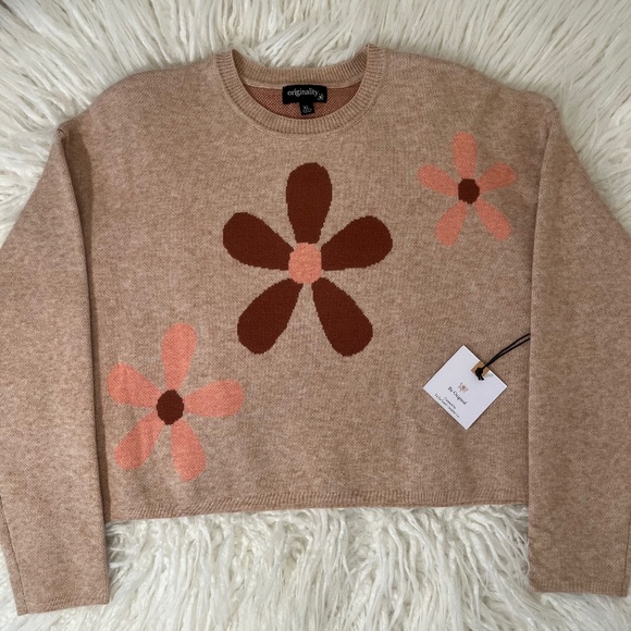 Originality Other - Originality ❤️HOST PICK❤️”Tan Cropped Sweater in Happy Days Ahead"